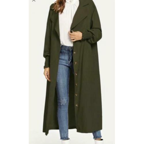 Groene lange jas