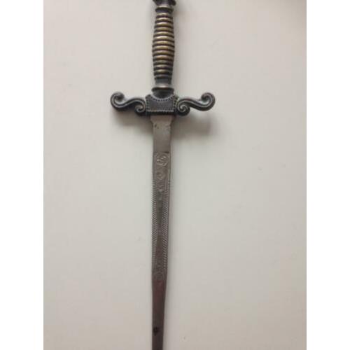 Oude Retro Koperen Brieven Opener / Brievenopener Zwaard