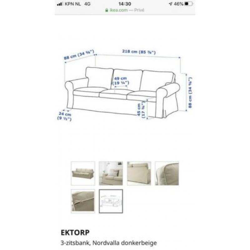 Ektorp ikea bank 3 zits