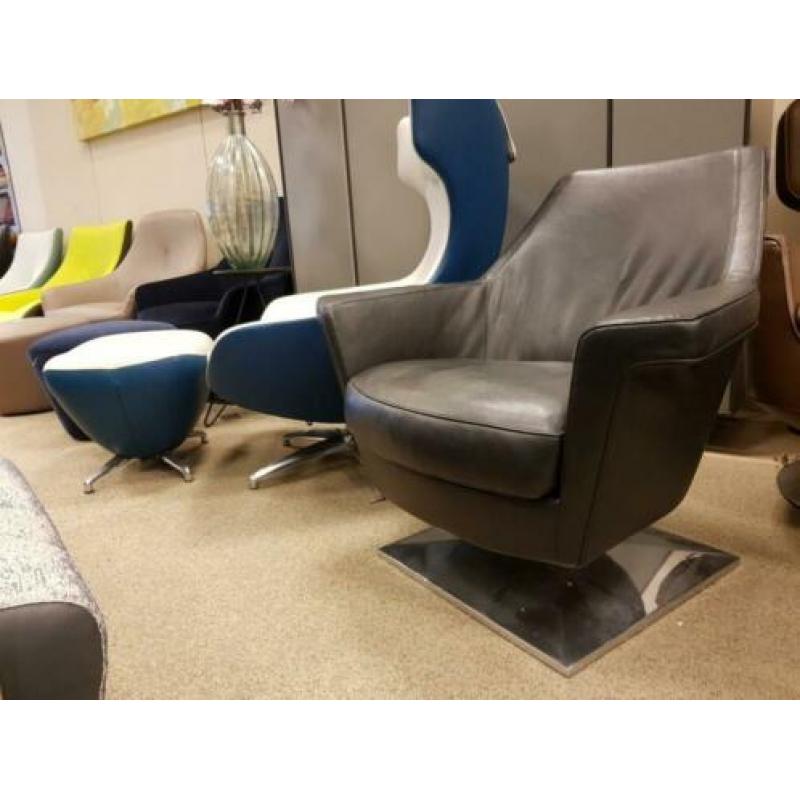 Nieuw Molinari Giulietta Draaifauteuil Zwart Leer Stoel