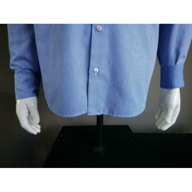 Culture overhemd. Blauw Wit gestreept motief. Maat M.