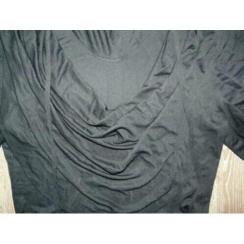 Nette zwarte feestelijke vintage retro jurk cape kraag L 42