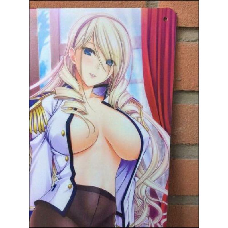 Sexy Anime Girl - Metalen Wandbord Poster Otaku hentai