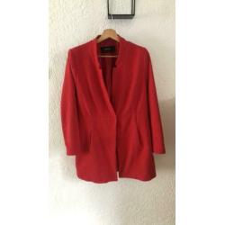 Rode blazer lang colbert Zara maat Xl zomerjas
