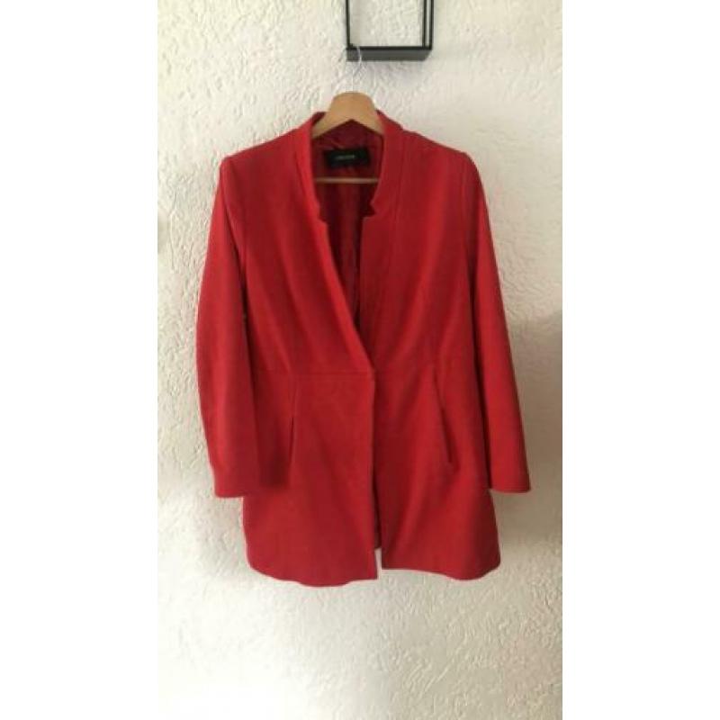 Rode blazer lang colbert Zara maat Xl zomerjas