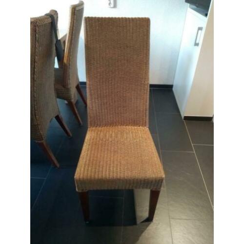 Loom eetkamerstoelen, 6 stuks