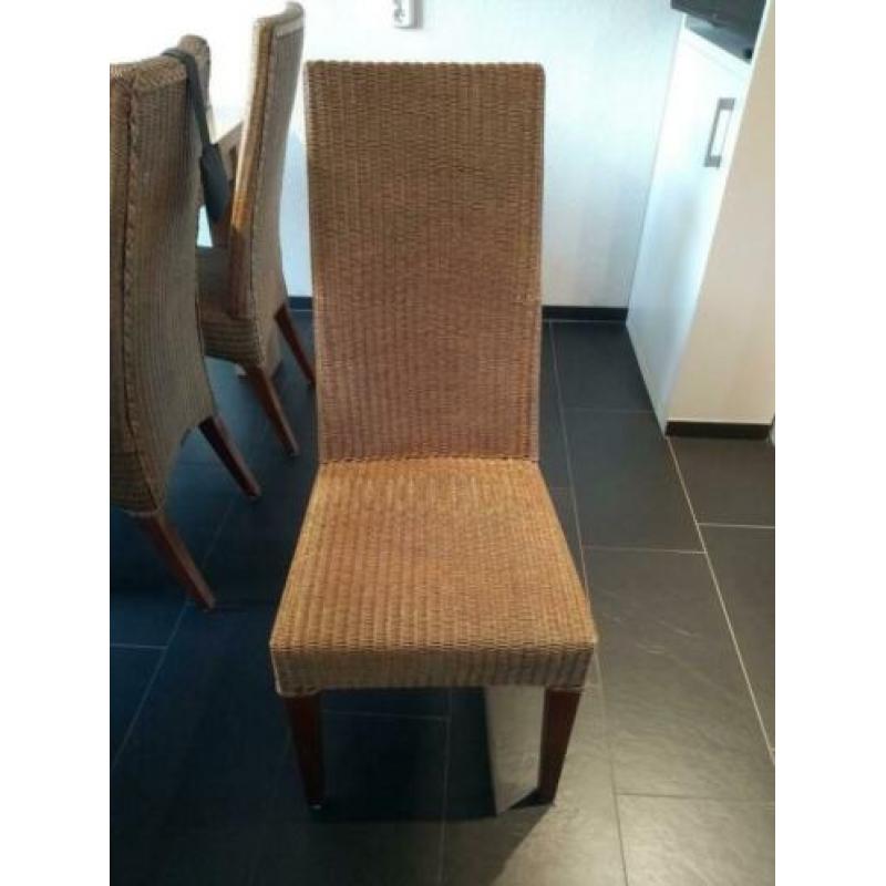 Loom eetkamerstoelen, 6 stuks