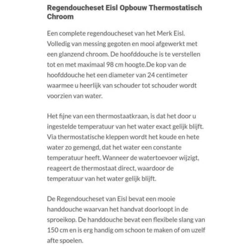 Regendoucheset Eisl Chroom