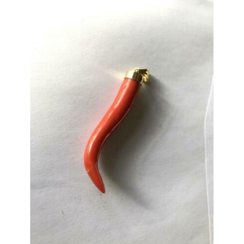 Bloedkoraal antieke hanger 18k
