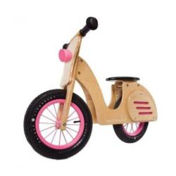 Houten loopfiets met luchtbanden