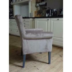 6 Chique strak model Roos met armleuning eetkamerstoelen