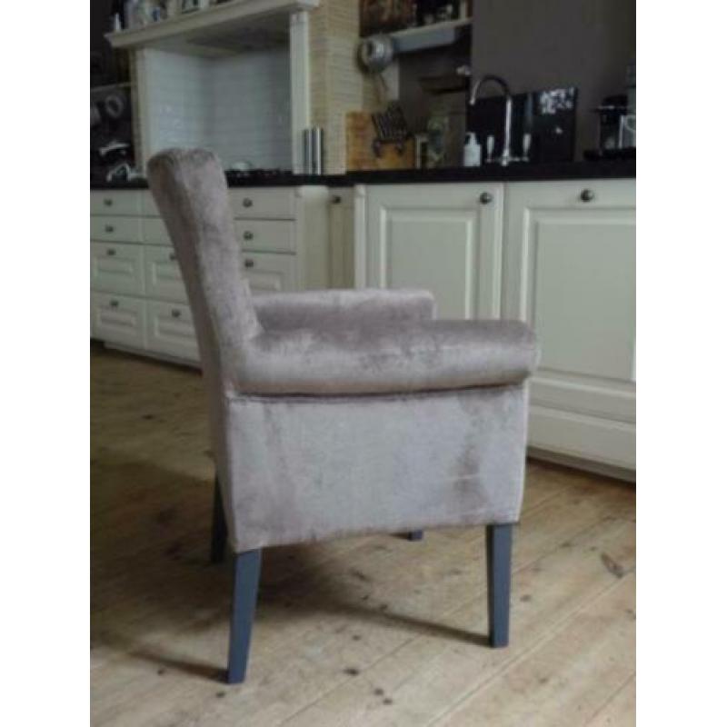 6 Chique strak model Roos met armleuning eetkamerstoelen