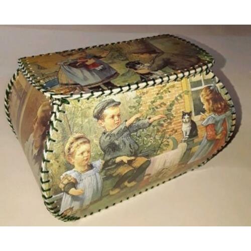 Vintage Ot en Sien sieradendoosje, handwerk circa jaren 50.