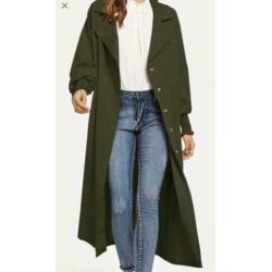 Groene lange jas