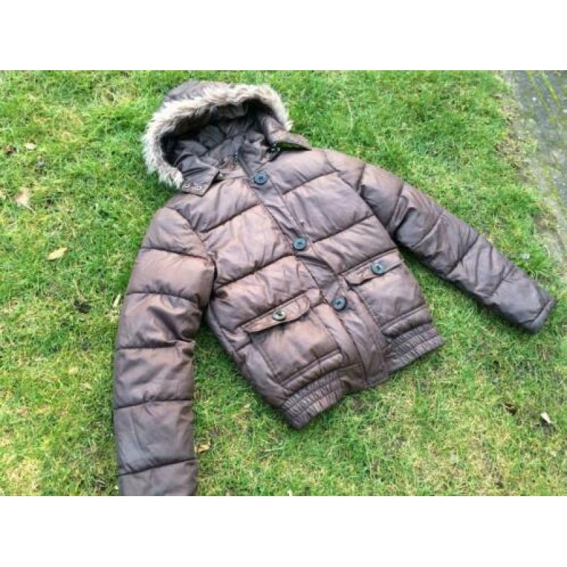 YAYA prachtige donkerbruine winterjas 38/M**MOET WEG**KOOPJE