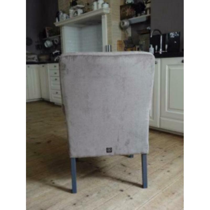 6 Chique strak model Roos met armleuning eetkamerstoelen