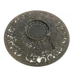 Decoratief oud gietijzeren wandbord gemerkt Buderus