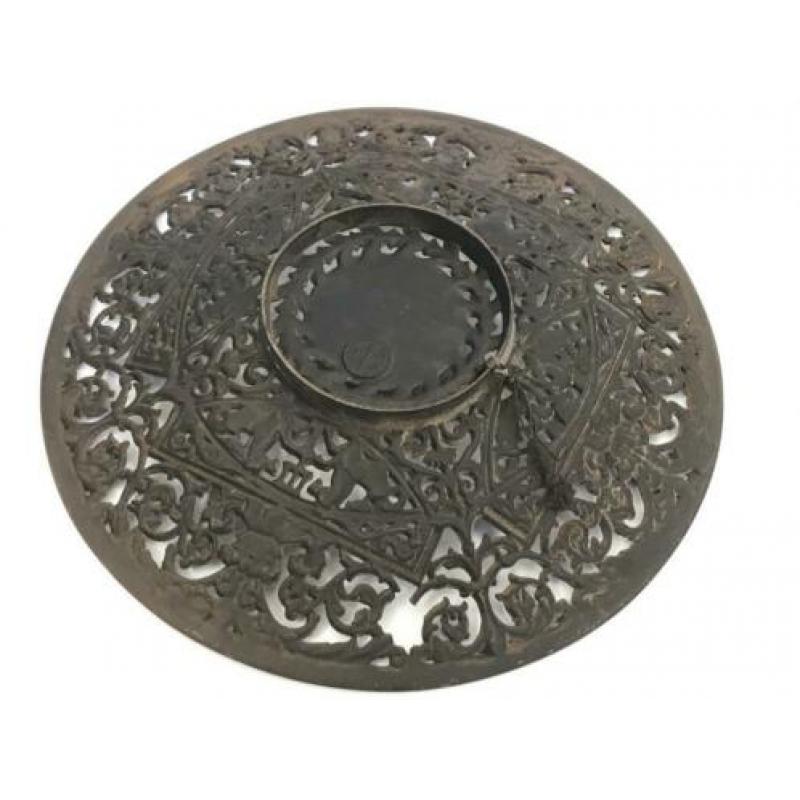 Decoratief oud gietijzeren wandbord gemerkt Buderus