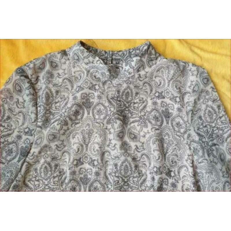 H&M beige jurk met paisley motief maat 36/38 nieuw
