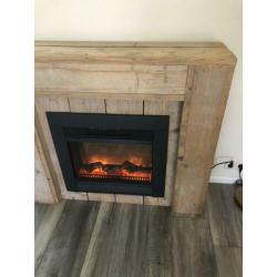 Sfeerkachel electrische met steigerhout ombouw
