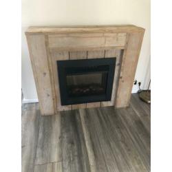 Sfeerkachel electrische met steigerhout ombouw