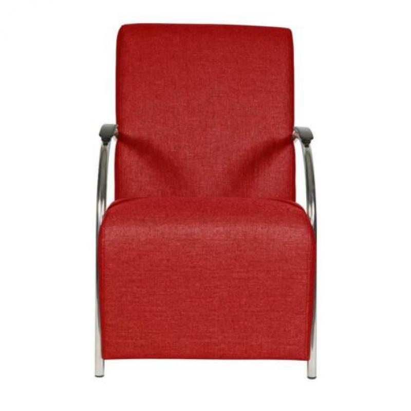 Rode fauteuil Woood Halifax, zo goed als nieuw