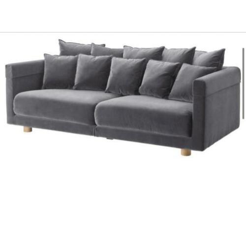 Grijze velours bankstel nieuw