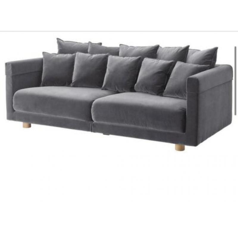 Grijze velours bankstel nieuw