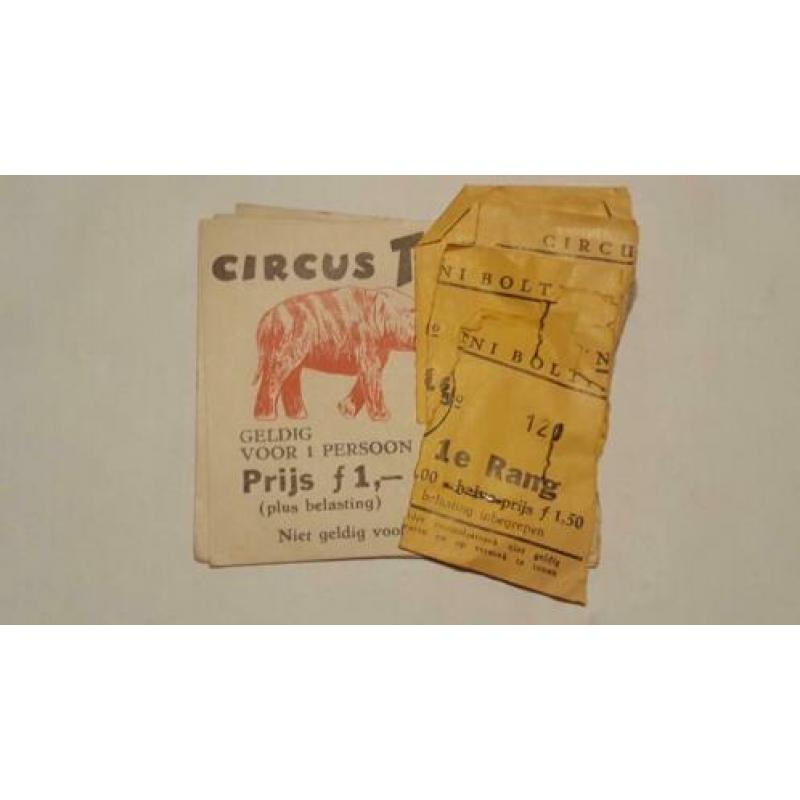 Toegangskaarten 1e en 2e rang Circus Toni Boltini Driebergen
