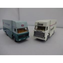 2 Verhuiswagens SCANIA - MERCEDES van EFSI schaal 1/87
