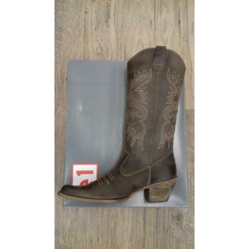 Nieuwe leren western/cowboy laarzen maat 39 € 30.00