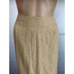 C960 Mart Visser maat 40=M beige linnen rok