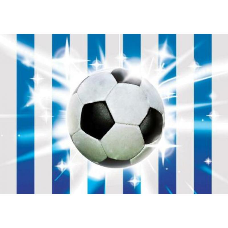 Voetbal behang Blauw Wit, Voetbalkamer, *Muurdeco4kids