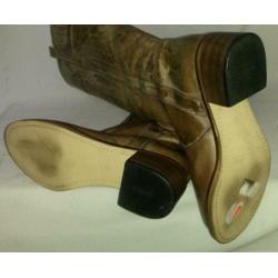 GOGO SHOES Comfortabele bruine white wash leren laarzen 37