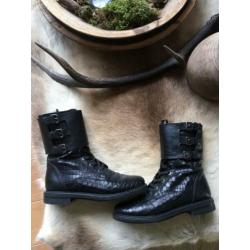 Nubikk lace up boots/laarsjes maat 39 croco