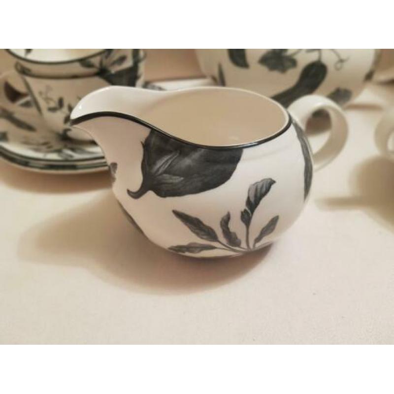 Theepot 2x kop en schotel roomkannetje suikerpot zonder deks