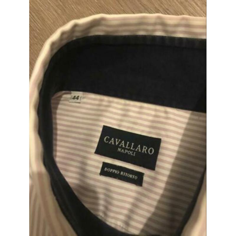 Cavallaro overhemd - mt 44 - lila/wit - prijs incl verzenden