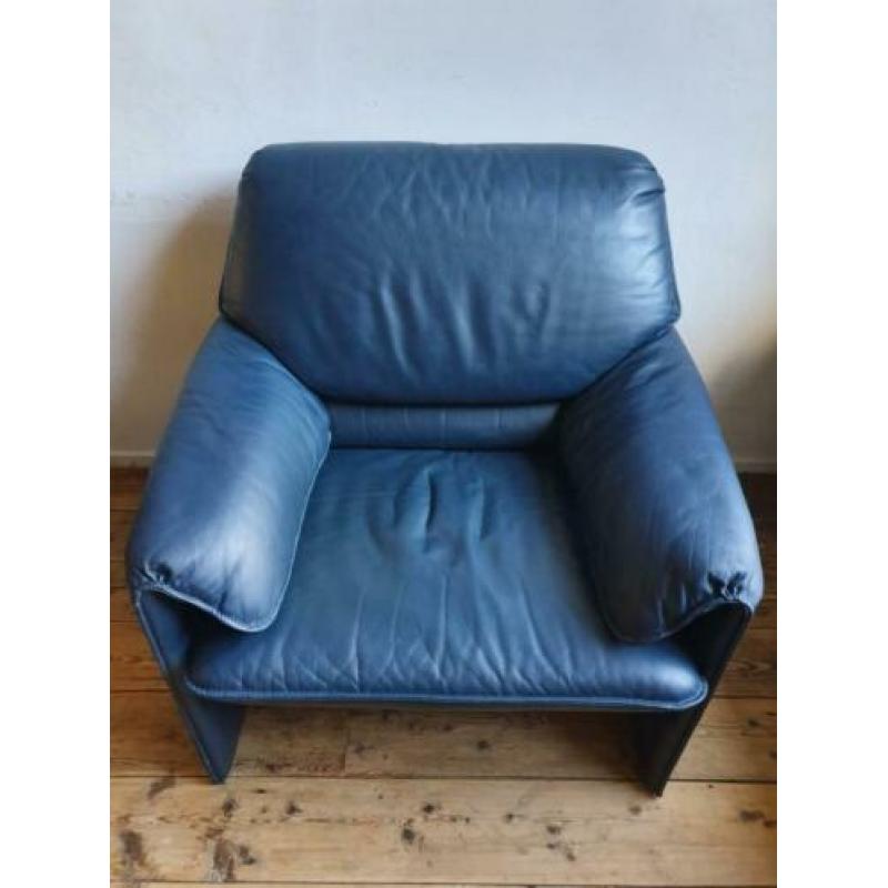 Leren LEOLUX 'Bora Beta' fauteuil, Blauw