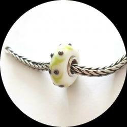 Trollbeads Glasbedel / zilver ooak (O)