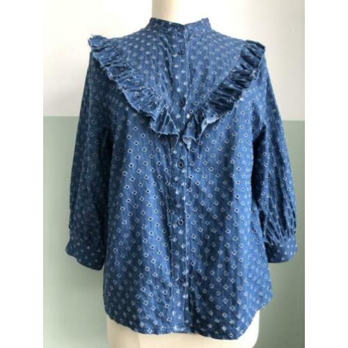 *LOLLY’S LAUNDRY* ZGAN!! Denim blousje maat M blauw