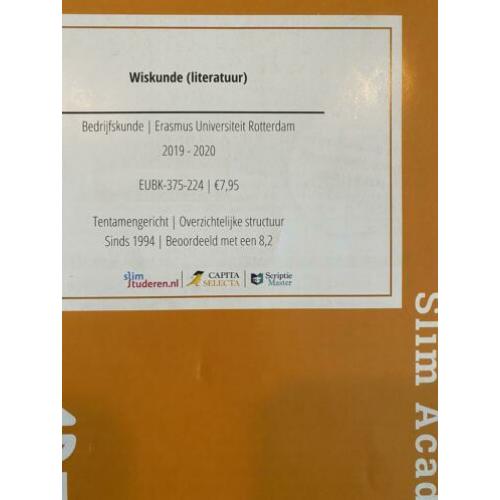 Slim Academy; Wiskunde; Bedrijfskunde Erasmus Rotterdam