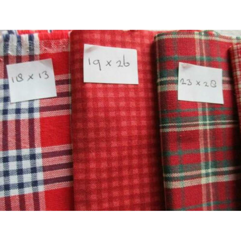 Quiltstof diverse kleine lapjes (ruitstof geweven)