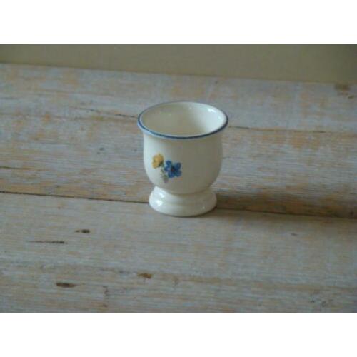 Servies, Société Ceramique, model Turk, blauw-geel bloemetje