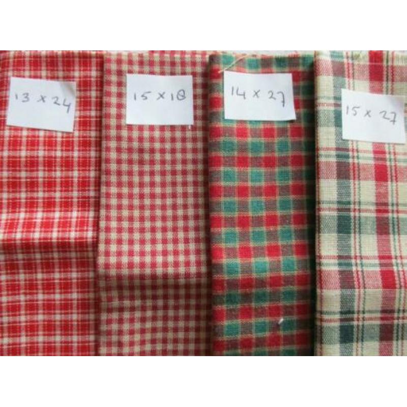 Quiltstof diverse kleine lapjes (ruitstof geweven)