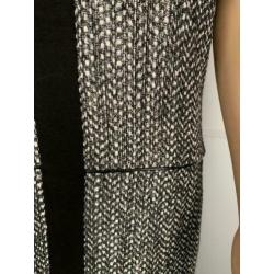 D992 Blacky Dress maat 38=M jurk jurkje zwart/wit/grijs