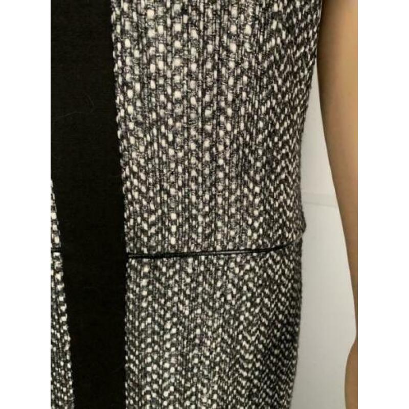 D992 Blacky Dress maat 38=M jurk jurkje zwart/wit/grijs