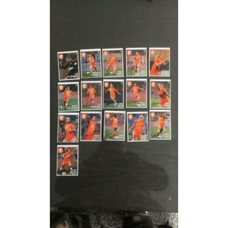 Een hele team van de oranje leeuwinnen zonder de logo