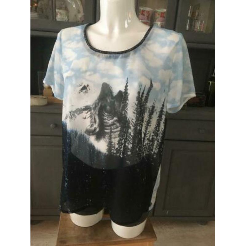Maison Scotch top shirt maat 38 / 40 wolf