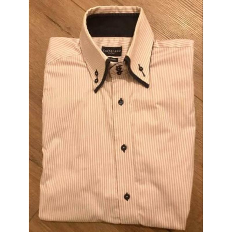 Cavallaro overhemd - mt 44 - lila/wit - prijs incl verzenden