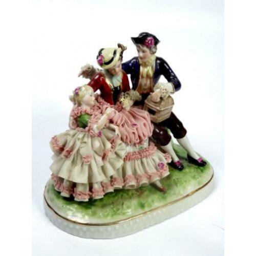 Sandizell, Porselein Rococo Grote Figurengroep
